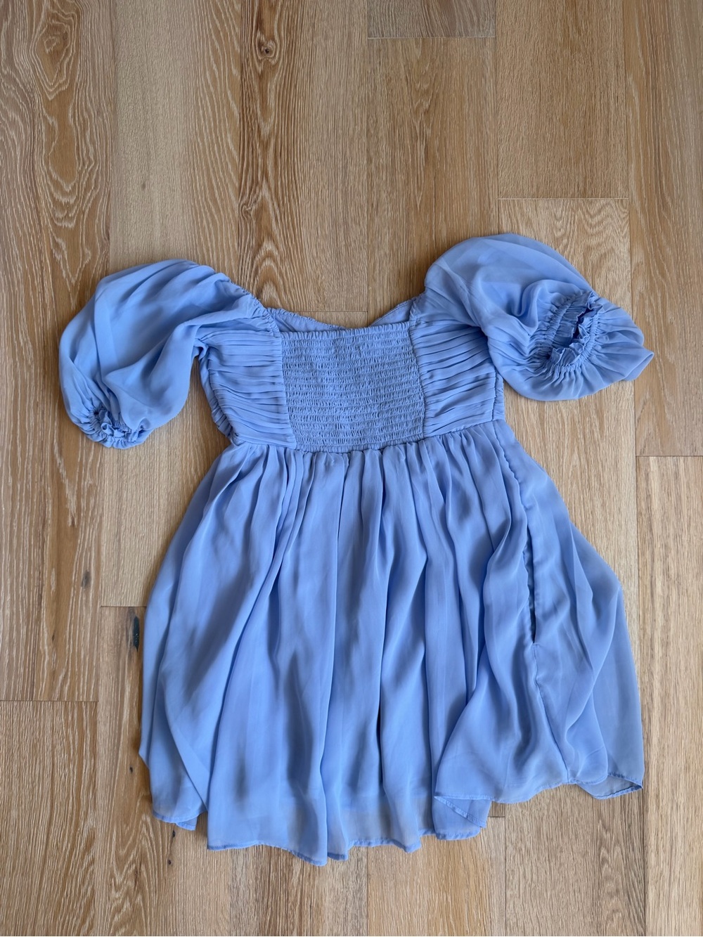 Abercrombie Ruched Ruffle Puff Sleeve Mini Dress - Picture 6 of 6